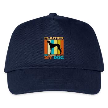 Alte kroatische Windhund Hund Silhouette Retro Sonne - Kinder Basecap - Navy - Vorne