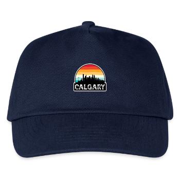 Calgary Kanada Flagge Skyline Reisesouvenir - Kinder Basecap - Navy - Vorne