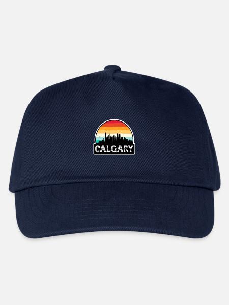 Calgary Kanada Flagge Skyline Reisesouvenir - Kinder Basecap - Navy