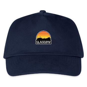 Glasgow Schottland Flagge Skyline Reisesouvenir - Kinder Basecap - Navy - Vorne