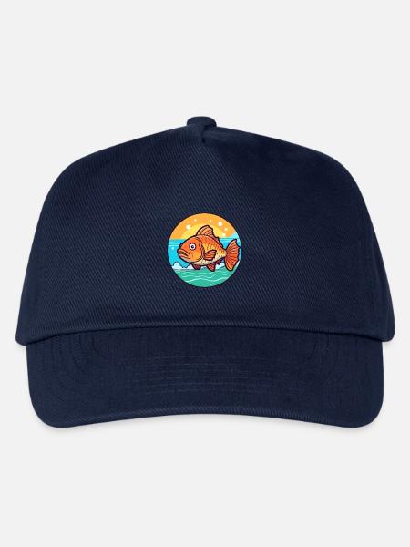 Fisch Aquarell Karikatur Kawaii Clipart Tier - Kinder Basecap - Navy