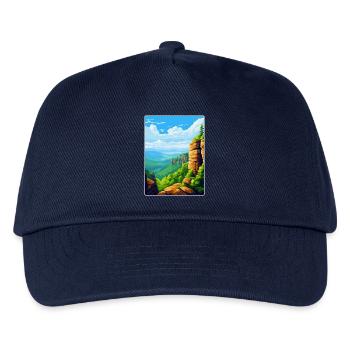 Elbe Sandstone Mountains Germany Travel Poster WPA - Kids’ Baseball Cap - navy - Front