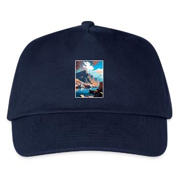 Kalymnos Griechenland Dekoration Vintage Reiseposter - Kinder Basecap - Navy - Vorne