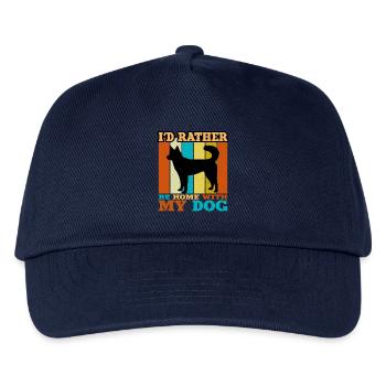 Kai Ken Hundeliebhaber Silhouette Vintage Sonnenuntergang - Kinder Basecap - Navy - Vorne