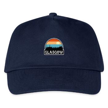 Glasgow Schottland Flagge Skyline Reisesouvenir - Kinder Basecap - Navy - Vorne