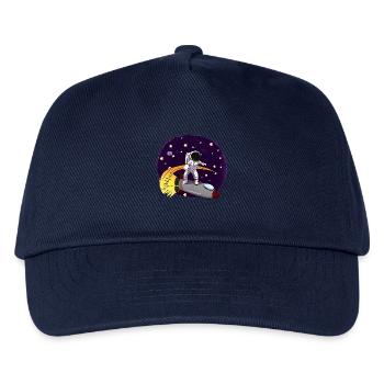 Astronaut Auf Rakete - Kinder Basecap - Navy - Vorne