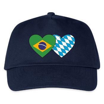 Brazil Bavaria Flag Heart - Kids’ Baseball Cap - navy - Front