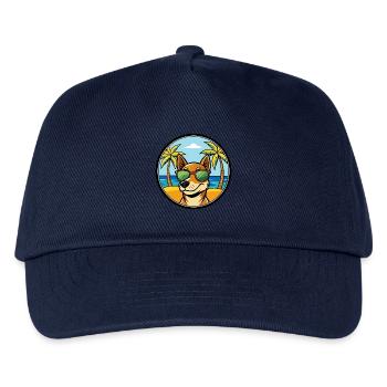 Serbischer dreifarbiger Laufhund Rasse Cartoon Strand - Kinder Basecap - Navy - Vorne