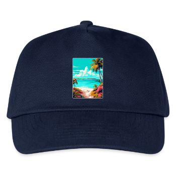 Turks Caicos Islands Caribbean Travel Poster WPA - Kids’ Baseball Cap - navy - Front