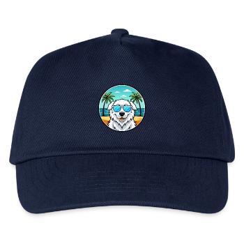 Kuvasz Ungarische Hunderasse Cartoon Sonnenbrille Strand - Kinder Basecap - Navy - Vorne