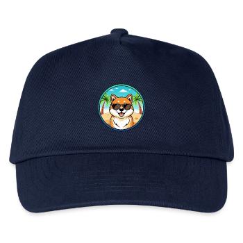Shiba Inu Hunderasse Cartoon Sonnenbrille Strand - Kinder Basecap - Navy - Vorne