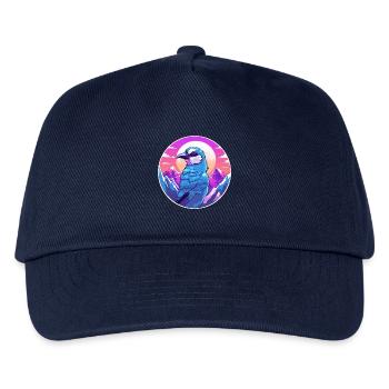 Blauer Eichelhäher Aquarell Karikatur Kawaii Haustier Tier Colo - Kinder Basecap - Navy - Vorne