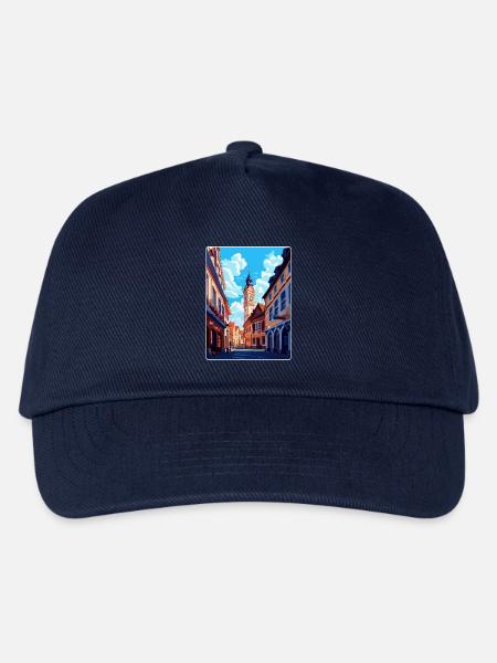 Weimar Deutschland Vintage Reiseplakat Souvenir WPA - Kinder Basecap - Navy