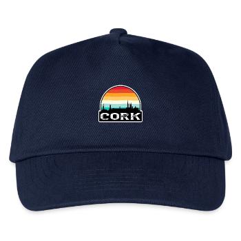 Cork Irland Flagge Skyline Reise-Souvenir - Kinder Basecap - Navy - Vorne