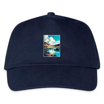 Blaue Lagune Island Vintage Reiseposter Souvenir - Kinder Basecap - Navy - Vorne