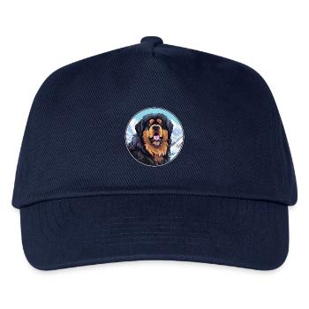 Tibetischer Mastiff Hunderasse Cartoon Kawaii Watercolo - Kinder Basecap - Navy - Vorne