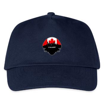 Calgary Kanada Flagge Skyline Silhouette Reisen - Kinder Basecap - Navy - Vorne
