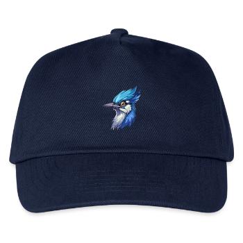 Blauer Eichelhäher Buntes Aquarell Cartoon Kawaii Tier - Kinder Basecap - Navy - Vorne