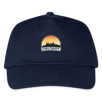 Calgary Kanada Skyline Vintage Sonnenuntergang Reise Souve - Kinder Basecap - Navy - Vorne