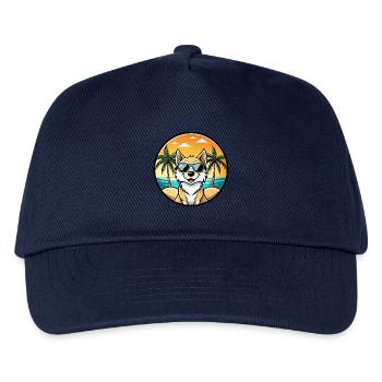 Norrbottenspets Hunderasse Cartoon Sonnenbrille Strand - Kinder Basecap - Navy - Vorne