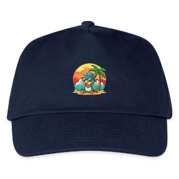 Kolibri Lustige Cartoon Sommer Strand Sonnenbrille - Kinder Basecap - Navy - Vorne