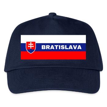 Stadt Bratislava in slowakischer Flagge - Kinder Basecap - Navy - Vorne
