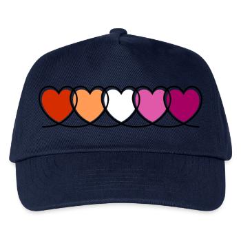 Lesbe lesbisch Herzen - Kinder Basecap - Navy - Vorne