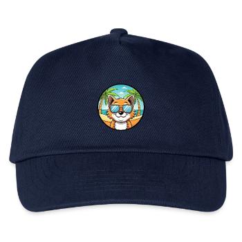 Bambino Cat Breed Cartoon Sunglasses Beach - Kids’ Baseball Cap - navy - Front