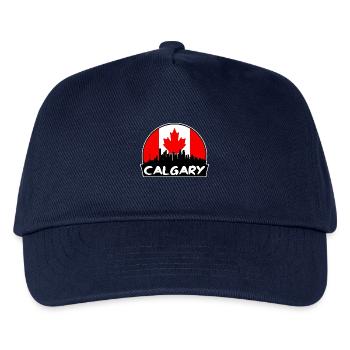 Calgary Kanada Flagge Skyline Silhouette Reisen - Kinder Basecap - Navy - Vorne