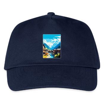Sölden Österreich Vintage Reiseplakat Souvenir WPA - Kinder Basecap - Navy - Vorne