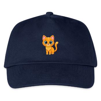 Katze Niedliche Maskottchen Zeichentrickfigur Kawaii - Kinder Basecap - Navy - Vorne