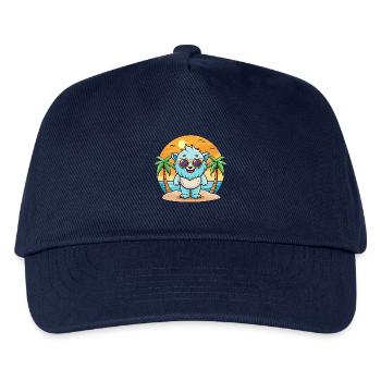 Yeti Lustige Cartoon Sommer Strand Sonnenbrille - Kinder Basecap - Navy - Vorne