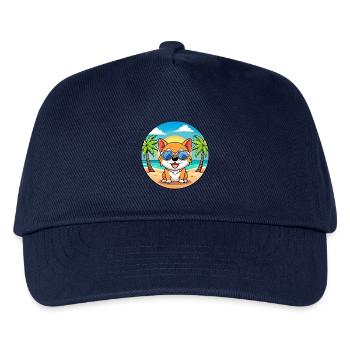 Hund Lustige Cartoon Sommer Strand Sonnenbrille - Kinder Basecap - Navy - Vorne