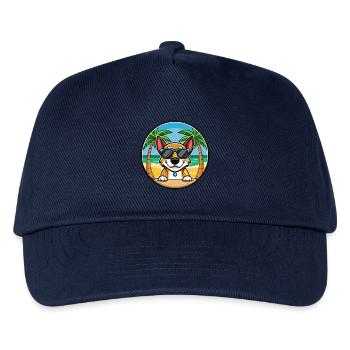 Serbischer dreifarbiger Laufhund Rasse Cartoon Strand - Kinder Basecap - Navy - Vorne