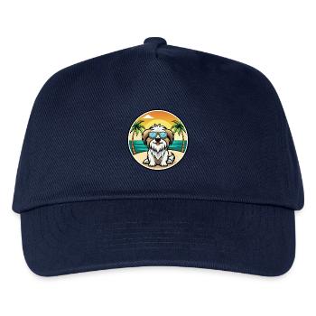 Tibetische Kyi Apso Hunderasse Cartoon Sonnenbrille Strand - Kinder Basecap - Navy - Vorne