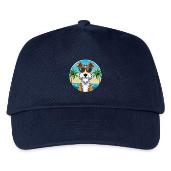 Draht Foxterrier Hunderasse Cartoon Sonnenbrille Strand - Kinder Basecap - Navy - Vorne