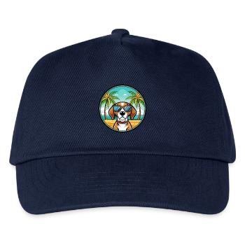 Treeing Walker Coonhound Dog Breed Cartoon Beach - Kids’ Baseball Cap - navy - Front