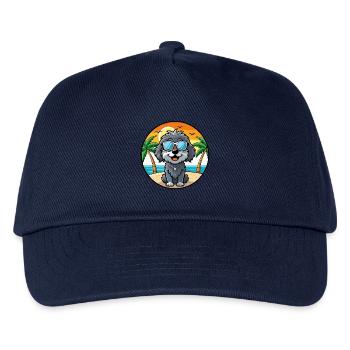 Portugiesische Wasserhundrasse Cartoon Sonnenbrille Strand - Kinder Basecap - Navy - Vorne