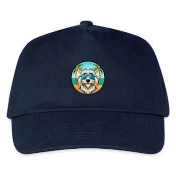 Pyrenäenschäferhund Hunderasse Cartoon Sonnenbrille Strand - Kinder Basecap - Navy - Vorne