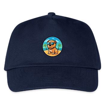 Miniatur Shar Pei Hunderasse Cartoon Sonnenbrille - Kinder Basecap - Navy - Vorne