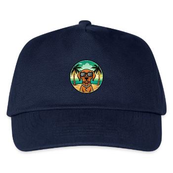 Ungarische Vizsla Hunderasse Cartoon Sonnenbrille Strand - Kinder Basecap - Navy - Vorne