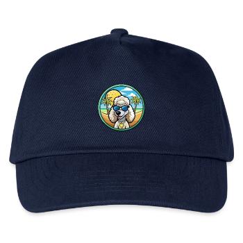 Corded Poodle Dog Breed Cartoon Sunglasses Beach - Kids’ Baseball Cap - navy - Front