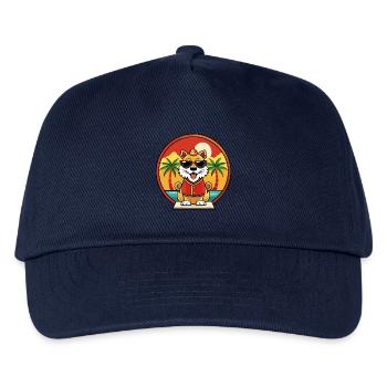 Chinesische kaiserliche Hunderasse Cartoon Sonnenbrille Strand - Kinder Basecap - Navy - Vorne