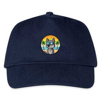 Cesky Fousek Hunderasse Cartoon Sonnenbrille Strand - Kinder Basecap - Navy - Vorne
