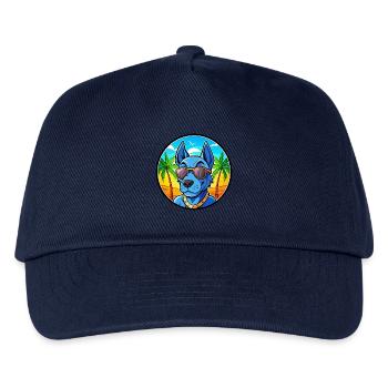 Blaue thailändische Ridgeback Hunderasse Cartoon Sonnenbrille - Kinder Basecap - Navy - Vorne