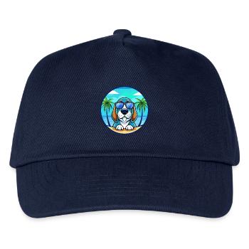 Blaue Gascogne Basset Hunderasse Cartoon Sonnenbrille - Kinder Basecap - Navy - Vorne