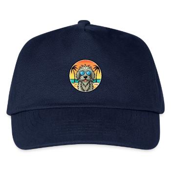 Bergamasker Schäferhund Rasse Cartoon Sonnenbrille - Kinder Basecap - Navy - Vorne