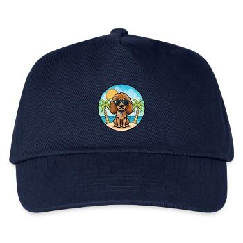 Amerikanischer Wasserspaniel Hunderasse Cartoon Beach - Kinder Basecap - Navy - Vorne