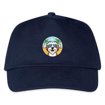 Tibetan Terrier Dog Breed Cartoon Sunglasses Beach - Kids’ Baseball Cap - navy - Front