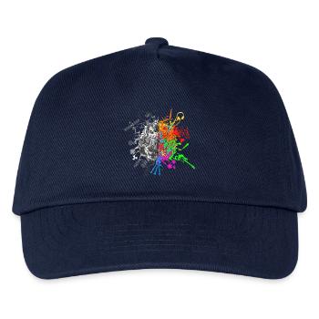 Gehirn Logik und Kreativität - Weiße Linien - Kinder Basecap - Navy - Vorne
